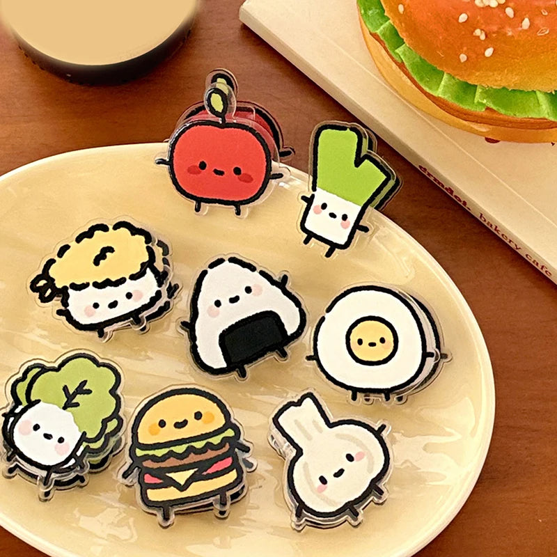 1pair Cute INS Animated Fruit Cartoon Sealing Clip Note Pp Decoration Qme