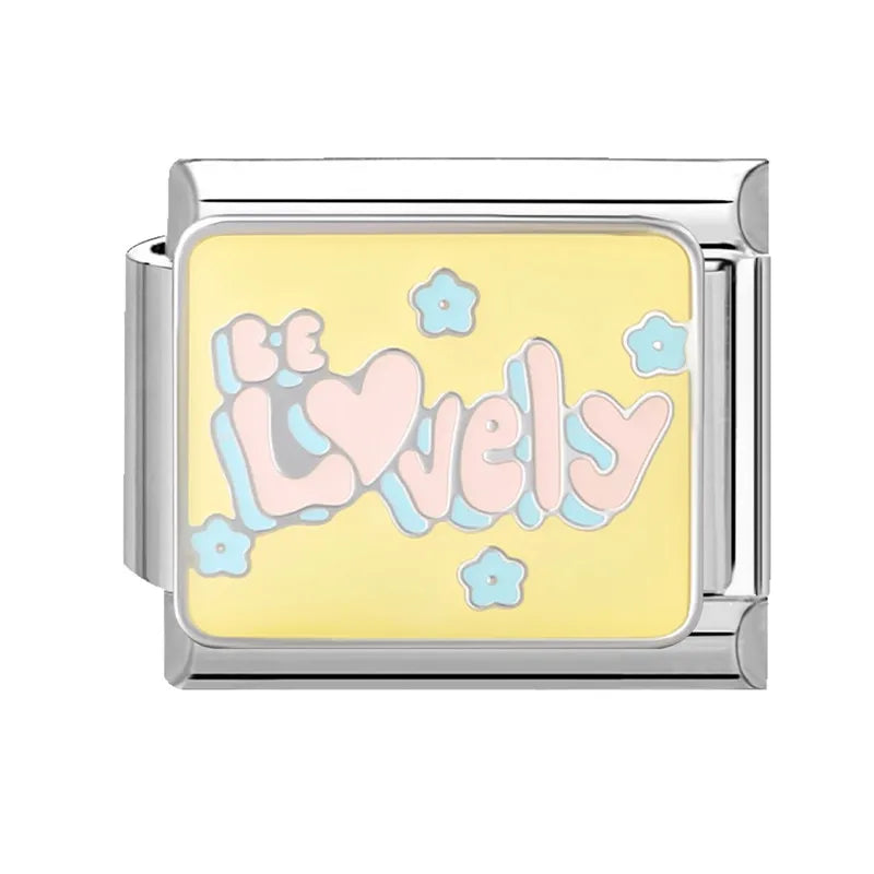 Drip Glaze Fashion Pink Starfish Blue Seawave Italian Charm Links Fit