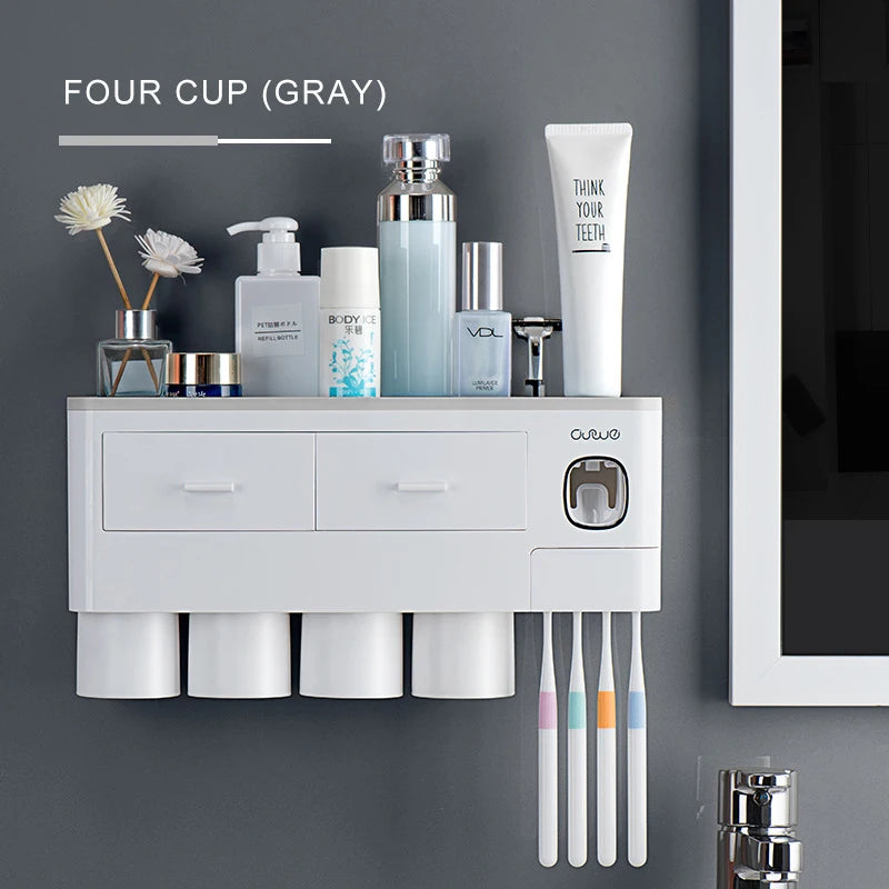 Bathroom Accessories Magnetic Adsorption Toothbrush Holder Automatic Qme CF048-6