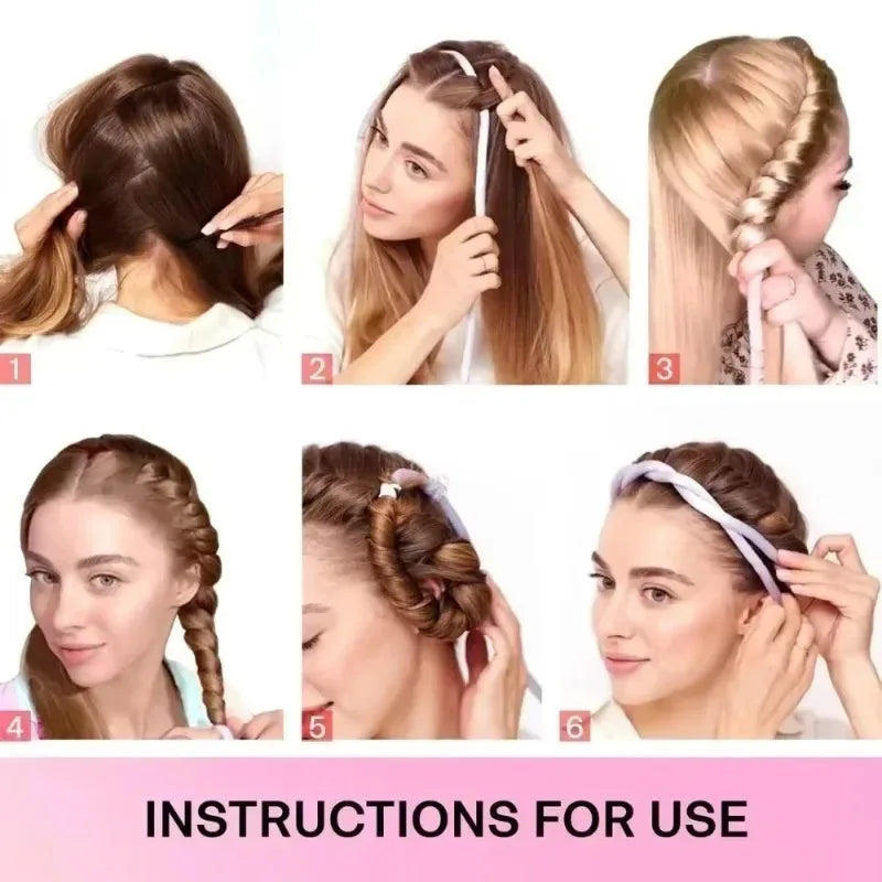 Heatless Curling Rod Headband 0 8 85M No Heat Silk Curls Soft Hair Qme