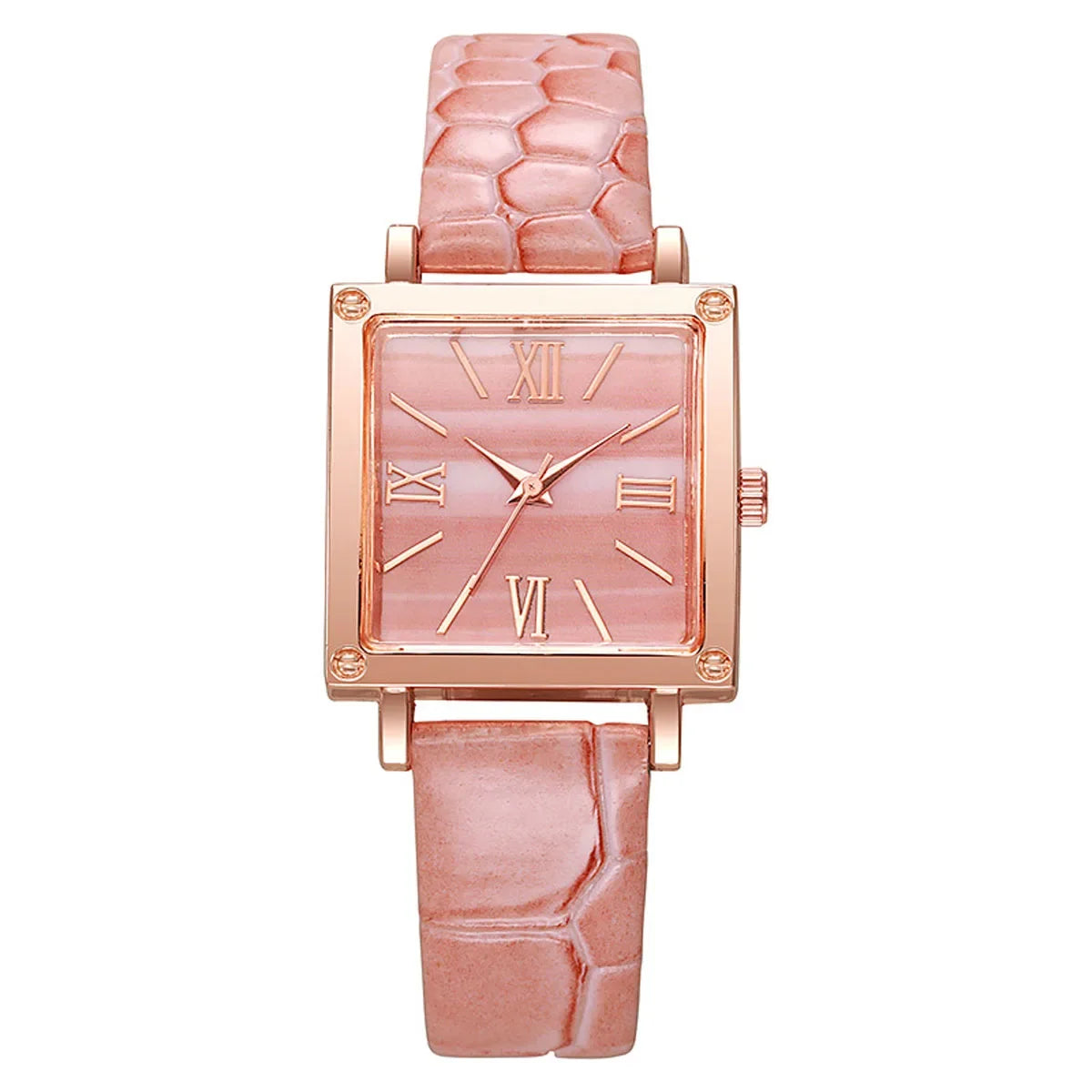 1pc-Fashionable and Minimalist Women's Square Belt Quartz Watch, Retro High-end Roman Watch Qme style 3