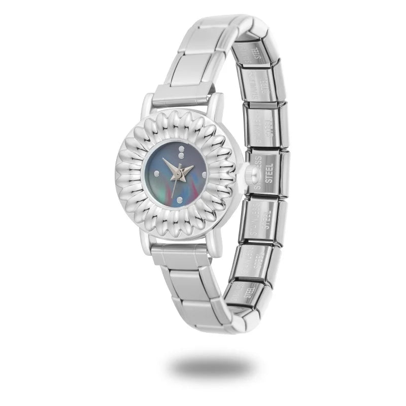 New 1PC High Quality Women's Stainless Steel Round Stereoscopic Watch Bracelet Bangle For Friend Wife Birthday Gift DIY Jewelry Qme Style 16
