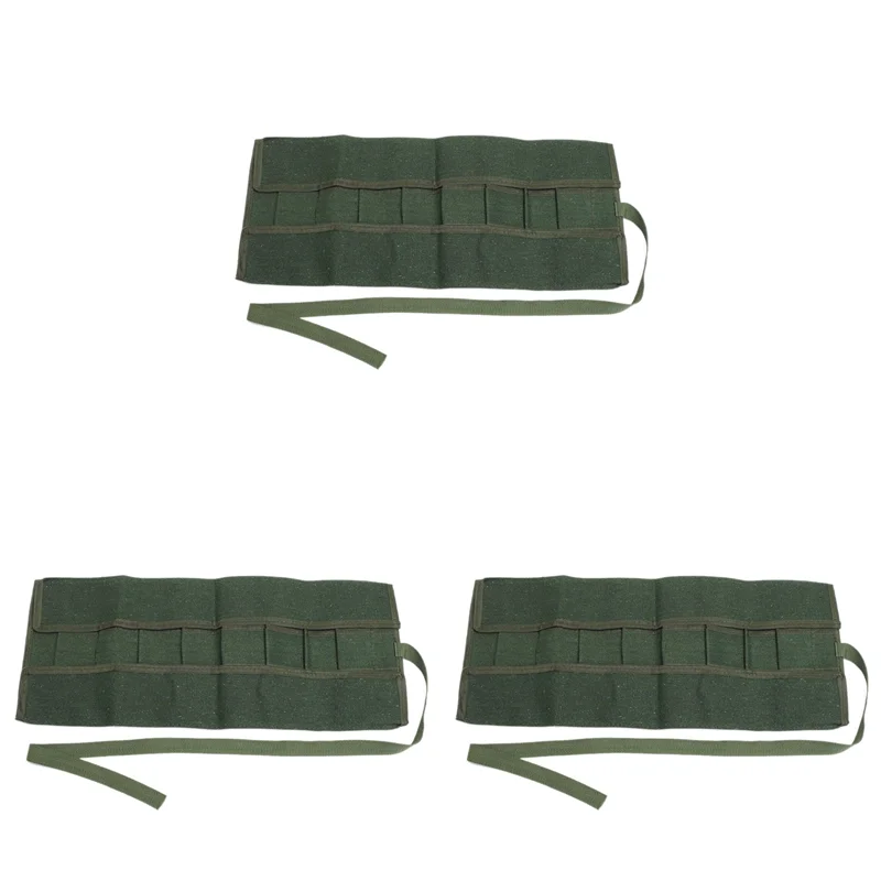 A02F-3Pcs 600X430mm Japanese Bonsai Tools Storage Package Roll Bag Canvas Tool Set Case Qme