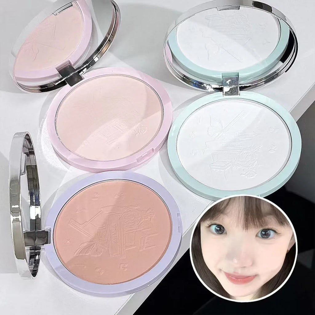 ART VALUE Matter Face Pressed Powder Soft Mist Setting Powder Three-color Face Makeup Long Lasting Oil Control Foundation Beauty Qme