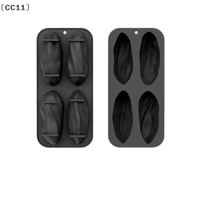 4-Cell Pistachios Nut Design Silicone Chocolate Mold Food Grade Qme