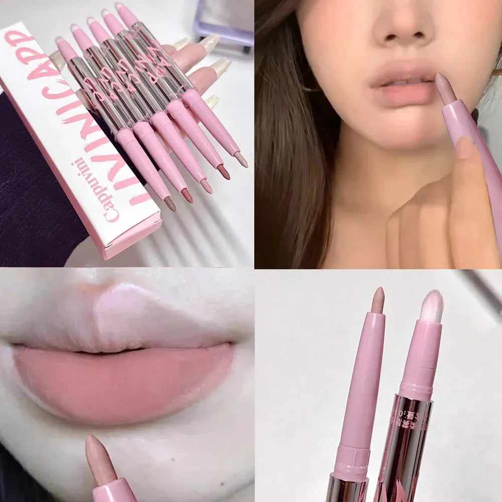 Nude Lip Liner Brush Cappuvini Korean Makeup Long Last Velvet Matte Qme