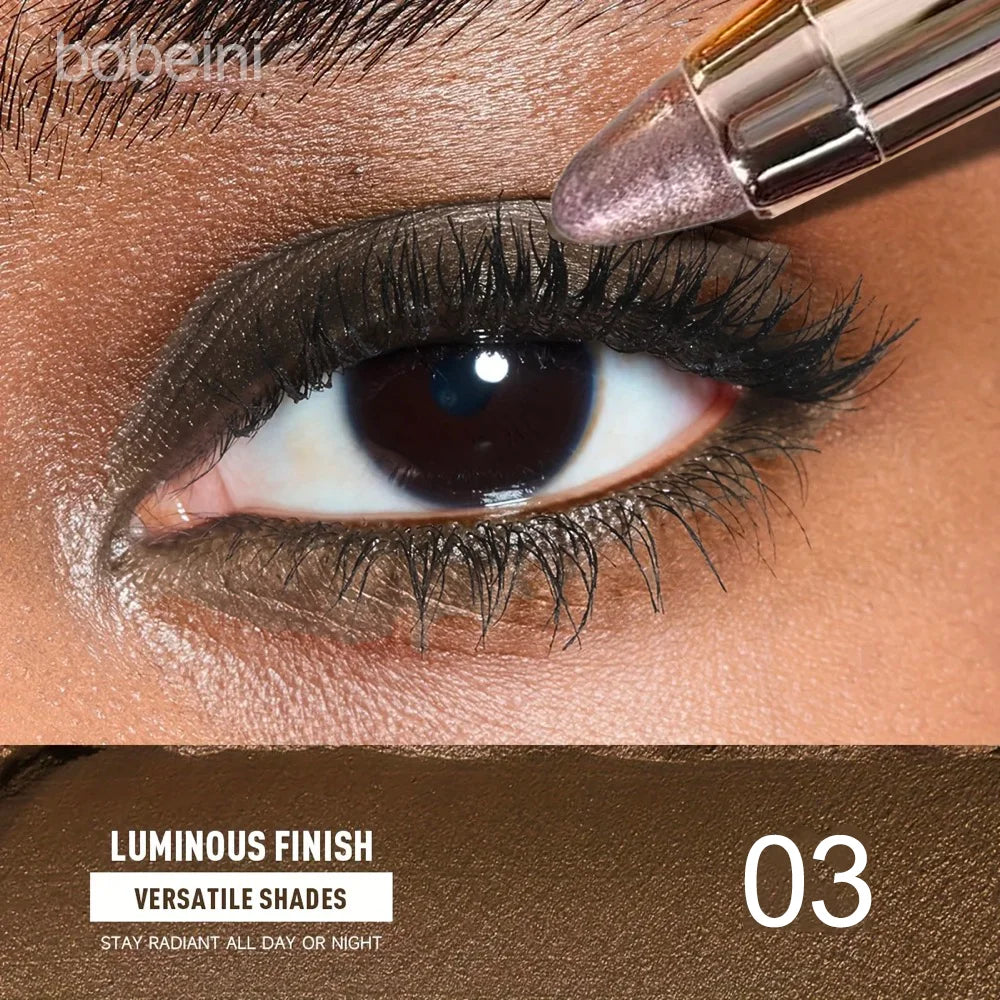 Double-ended Eyeshadow Stick Waterproof Pigment Matte Glitter Qme 03-grey brown