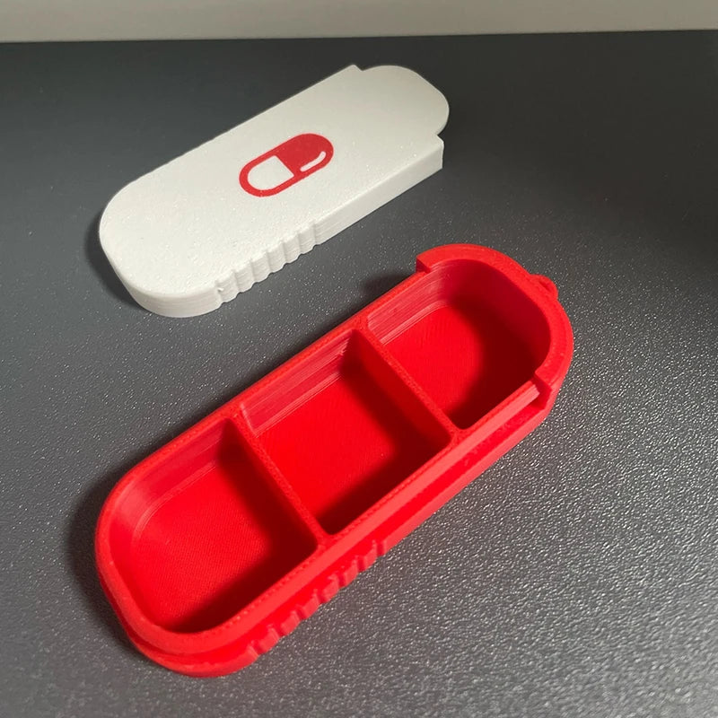 Travel Daily Medication Management 3 Compartment Sliding Pill Box Qme