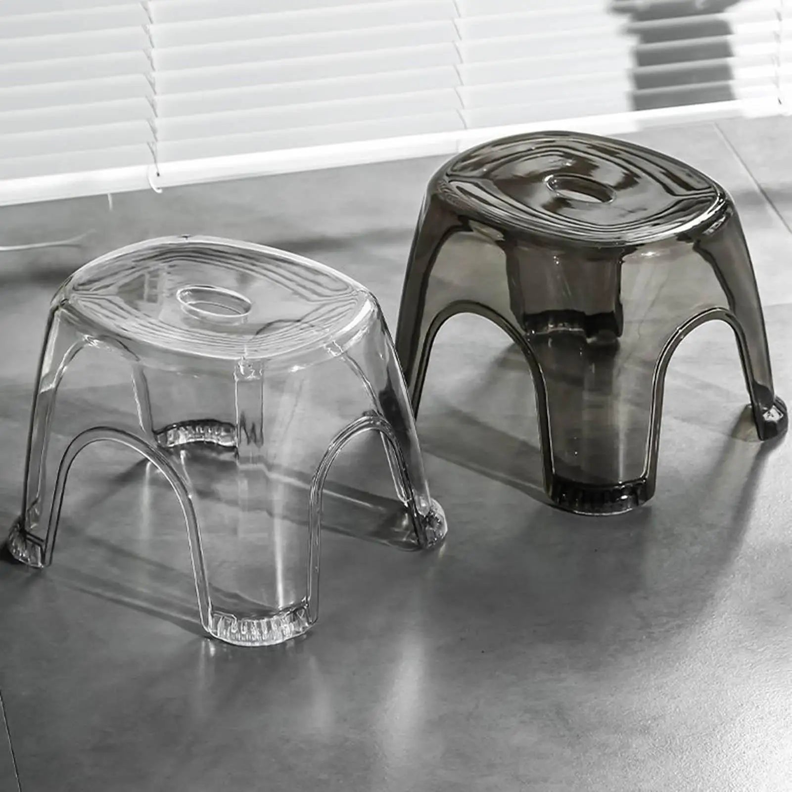 Clear Bathroom Step Stool Non-slip and Waterproof Transparent Stool Clear Stool for Bathroom Bedside Small Shower Spaces Corner Qme