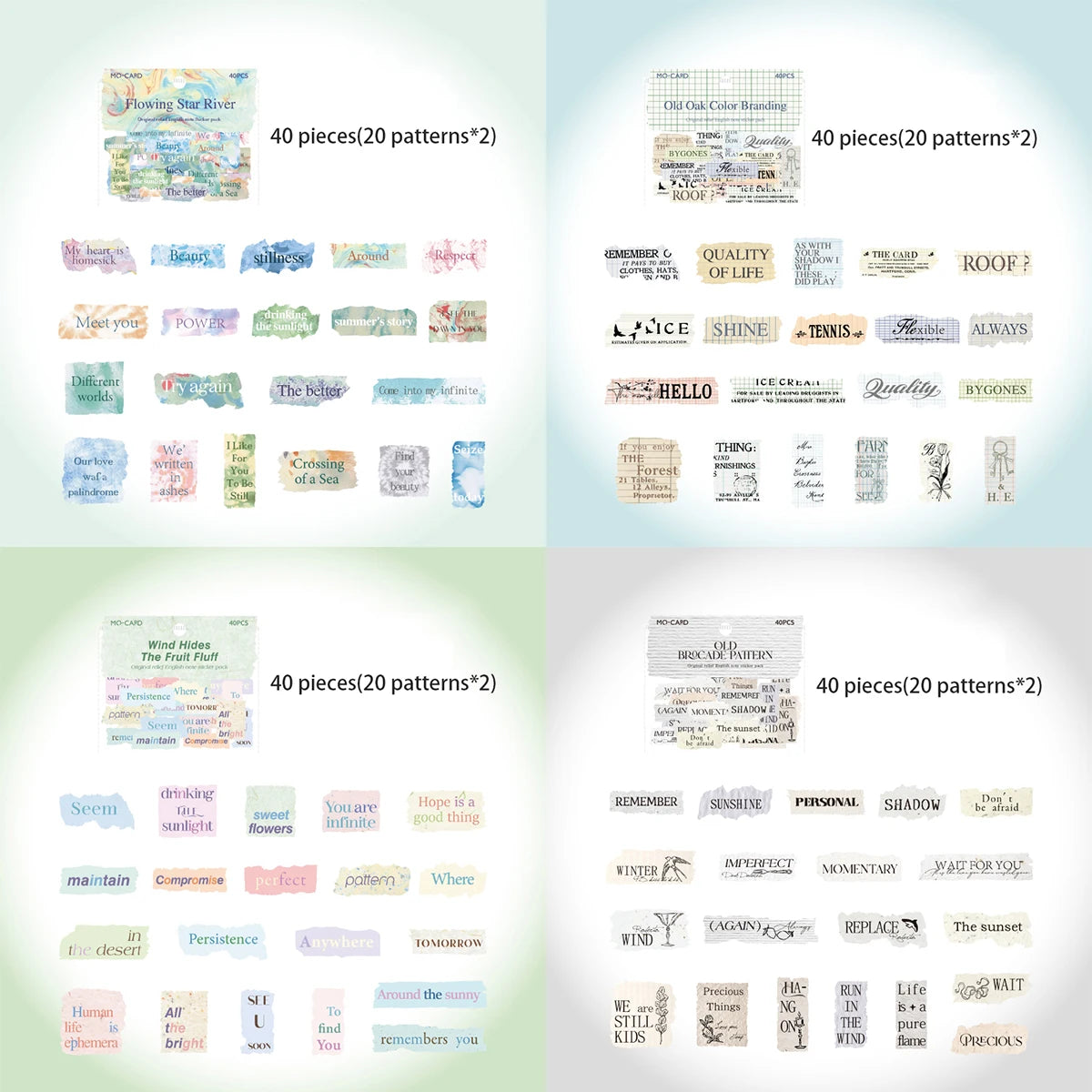 160 Sheets Embossed English Note Paper Stickers for DIY Scrapbook Guitar Mobile Phone Case Notebook Decoration Craft Qme B