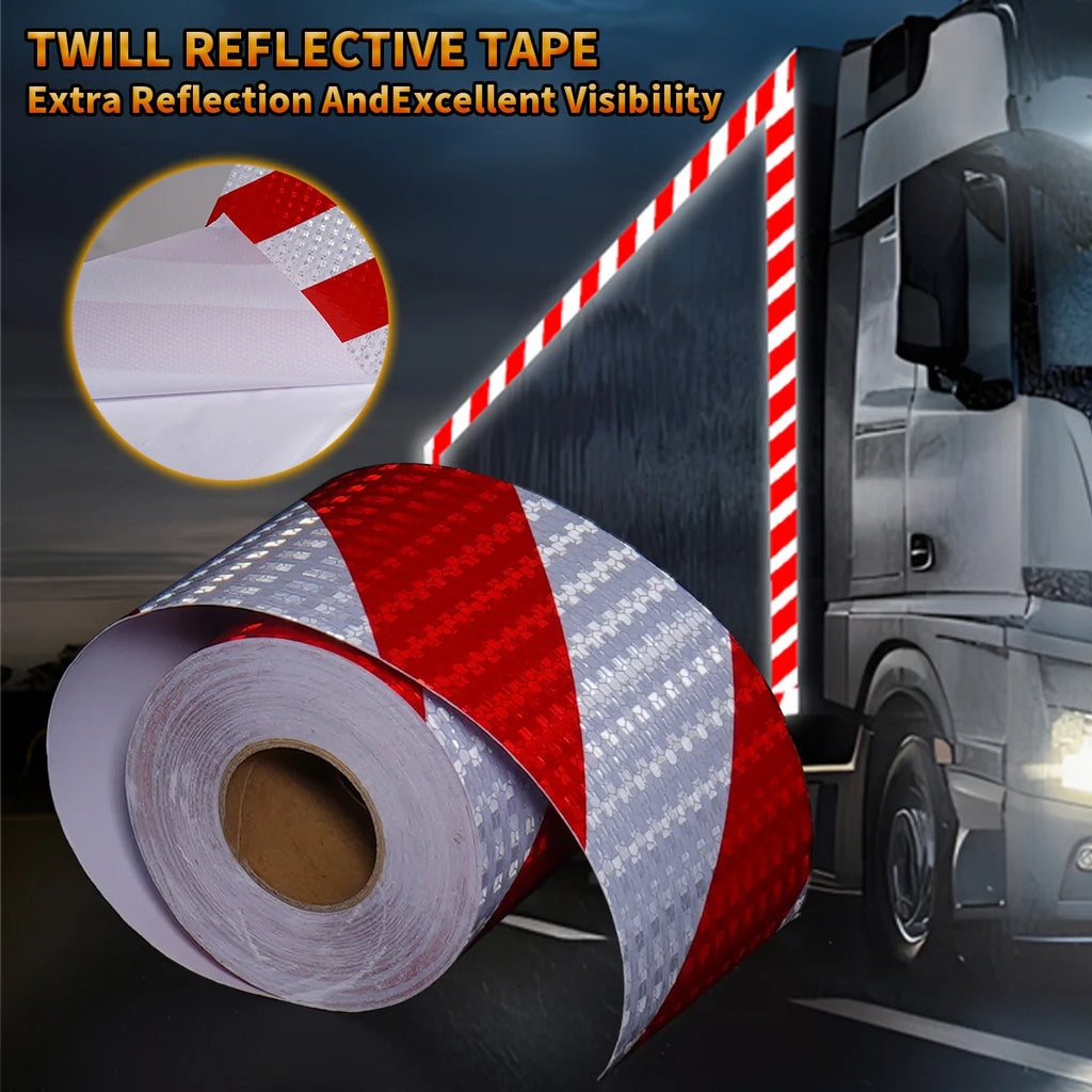 Reflective Safety Warning Tape Self Adhesive Shining Twill Printing for Car Warning Reflective Tape Qme