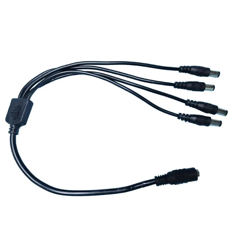 5pcs DC Power Y Splitter Adapter 5.5mmx2.1mm 1 Female to 2/4 Male Wire Plug for Security CCTV Camera Router LED Modem Qme