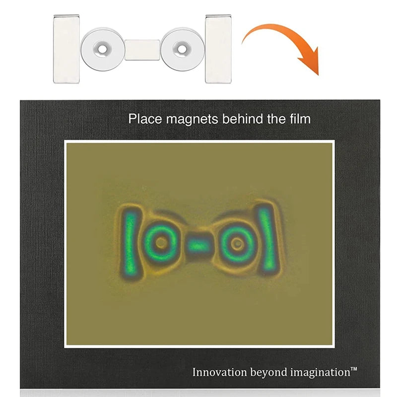 Magnetic Viewing Film,6X4 Inch Green Magnetic Field Display Film,Magnetic Flux Display, Magnetic Field Detector,Reusable Qme