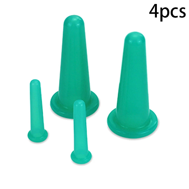 Silicone Cupping Massage Vacuum Cups Facial Neck Eye Body Supporting Qme Green