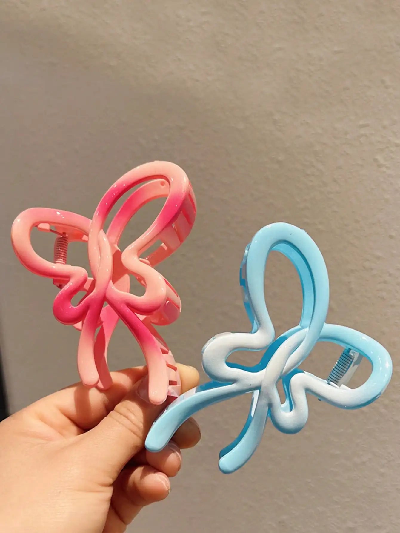 Sweet Dopamine Gradient Grip Heart Shaped Hair Clip Spring Summer Qme
