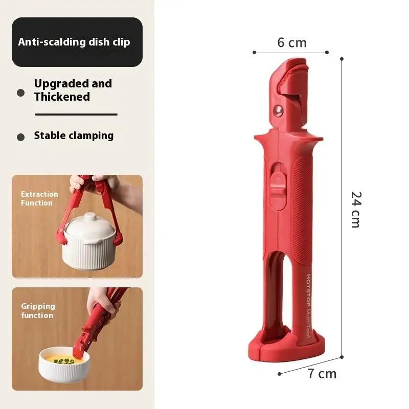 CC11Anti-scald Clip Silicone Kitchen Anti Scald Plate Bowl Dish Pot Qme A