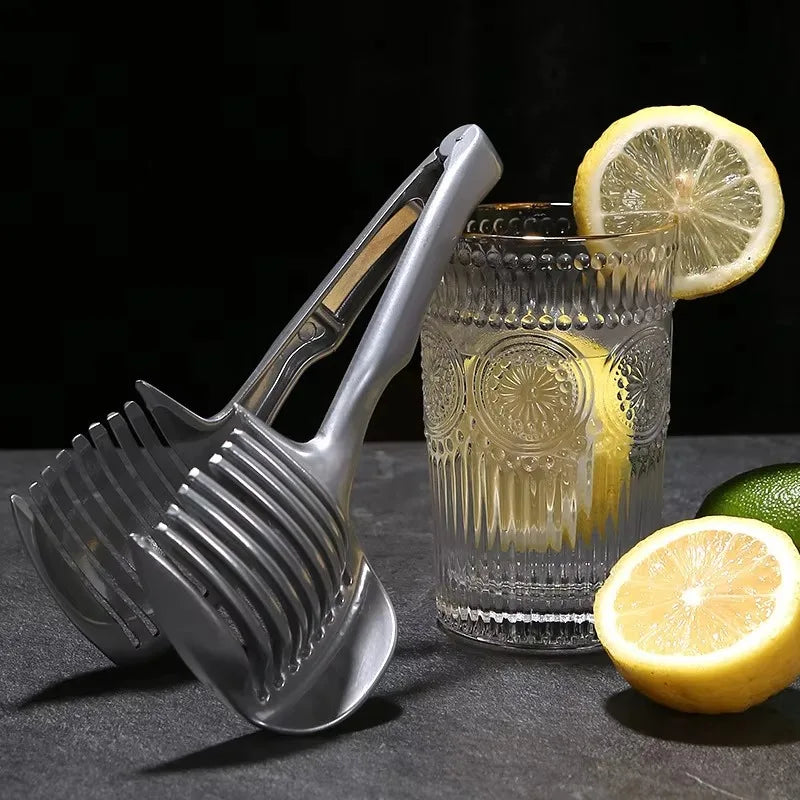 Stainless Steel Kitchen Handheld Orange Lemon Slicer Tomato Slicer Onion Slicer Home Kitchen Supplies Bar Beverage Fruit Slicer Qme