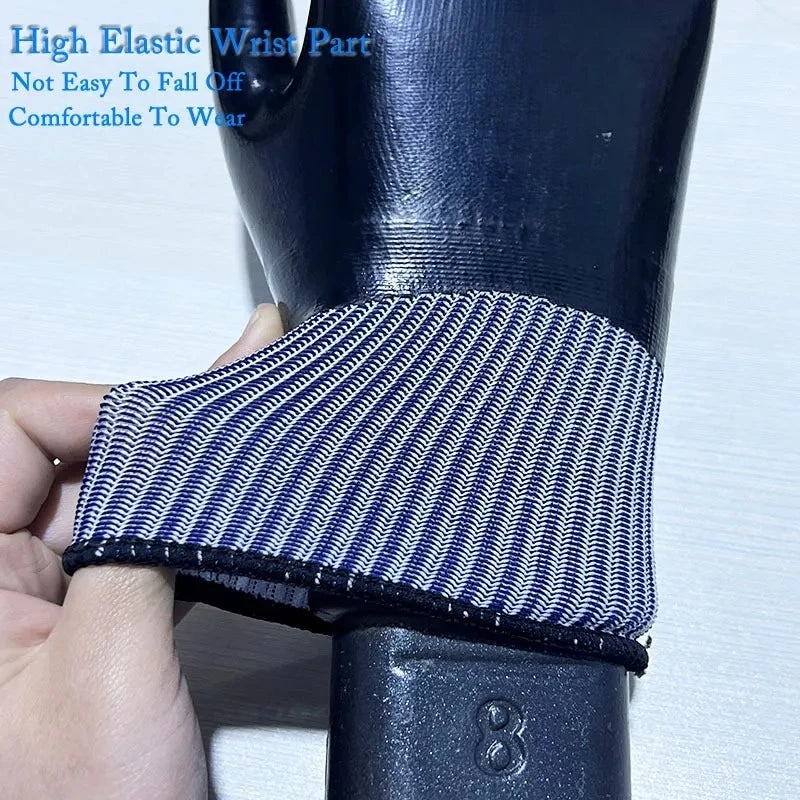 5PCS Oil Resistant Wear Resistant Full Rubber Flexible Nitrile Comfortable Mechanical Waterproof Work Gloves for Maintenance Qme