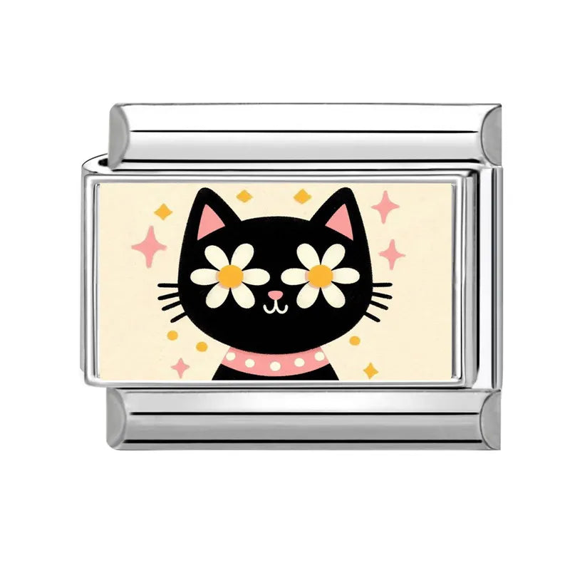 Design Cute Cartoon Animal Pet Series Cat Dog Rabbit Italian Link fit 9mm Stainless Steel Bracelet Making Gift DIY Charm Jewelry Qme Style 17
