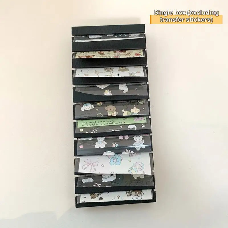 Nail Transfer Paper Organizer Box 10 Grids Sticker Accessories Qme Black