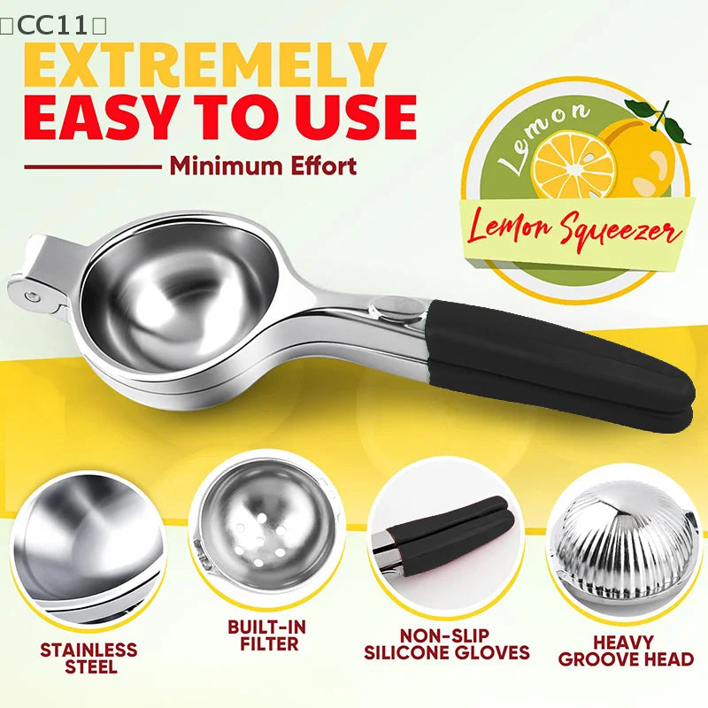 CC11Lemon Squeezer Extra Large Lemon Juicer Stainless Steel Heavy Qme