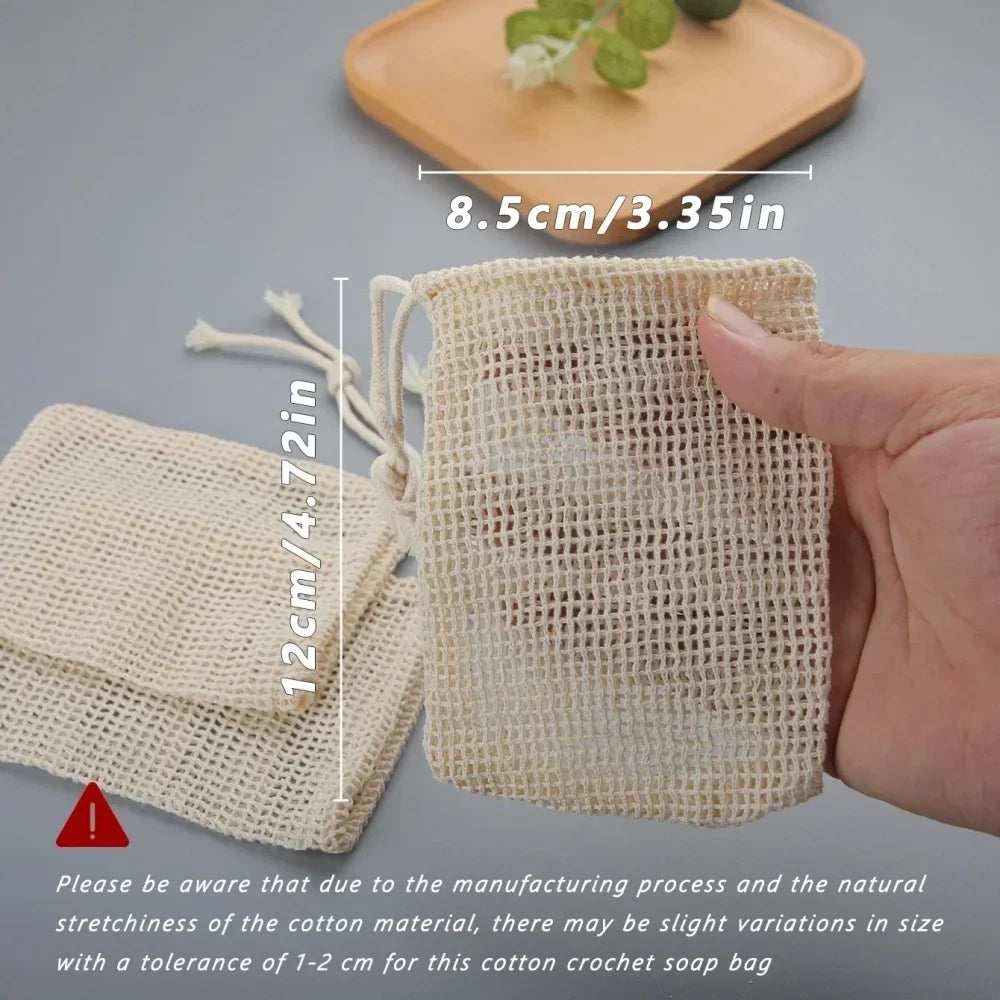 Eco Friendly Handmade Soap Foam Bag Portable Reusable Daily Body Facial Washing Tool Ideal for Travel & Home Mesh Soap Bag Use Qme