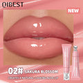 QIBEST 8 Colors Mirror Pearl Watery Crystal Jelly Lip Glaze Moisturizing Shiny Glitter Lipgloss Nourishing Lip Tint Cosmetics Qme 02