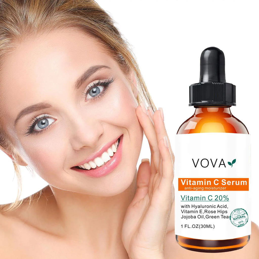 20% Vitamin C Liquid Serum Anti-aging Whitening VC Hyaluronic Acid Face Serum Brighting Moisturising Fade Fine Lines Skin Care Qme