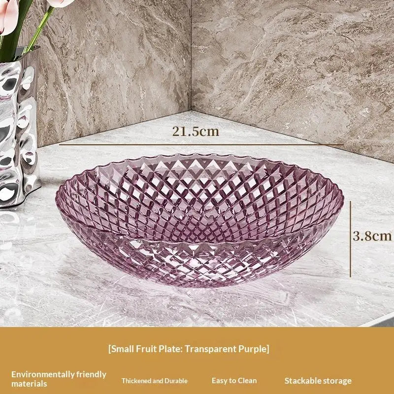 Transparent Flower Shaped Fruit Plate Aesthetic Plastic Dessert Salad Qme S Purple