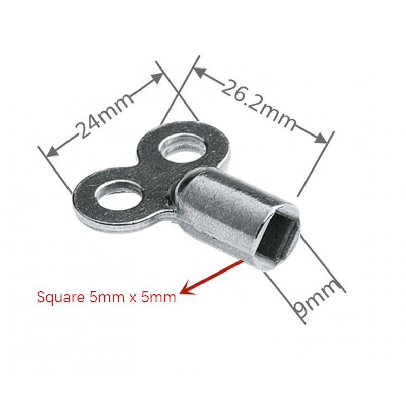 Zinc Alloy Radiator Exhaust Valve Key 5 Square Socket Accessory Qme