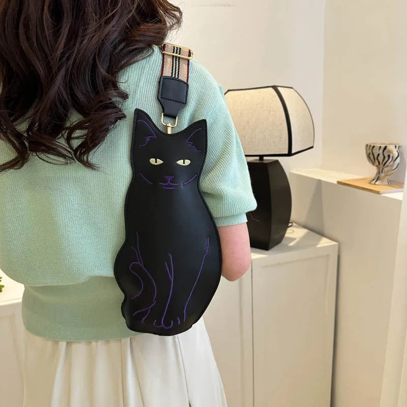 Cat Cute Women's Breast Bag Simple Printed Shoulder Messenger Qme