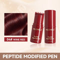 Temporary Hair Color Brush 4 Colors Root Touch Up Waterproof & Non-Sticky Instant Gray Coverage Hair Makeup Tool for Men & Women Qme B 04 WINE RED