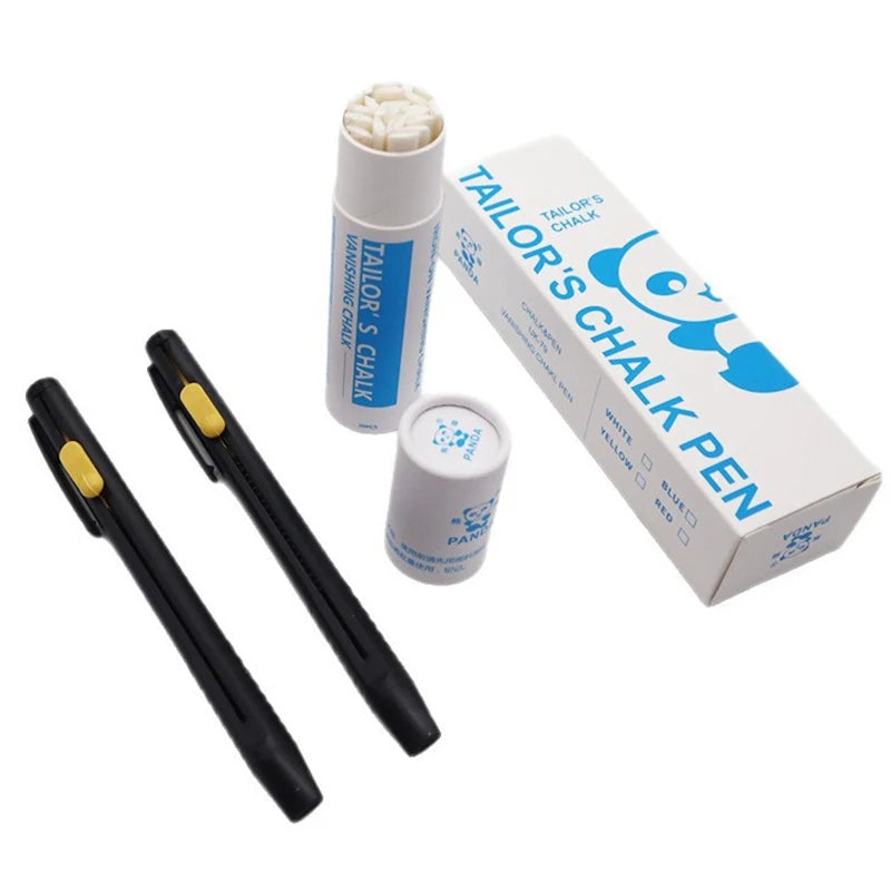 ^2 Pens+20 Premium Refills Chalk Pencil Patchwork Disappearing Fabric Marker Pens For DIY Craft Sewing Marking Chalk Sewing Qme