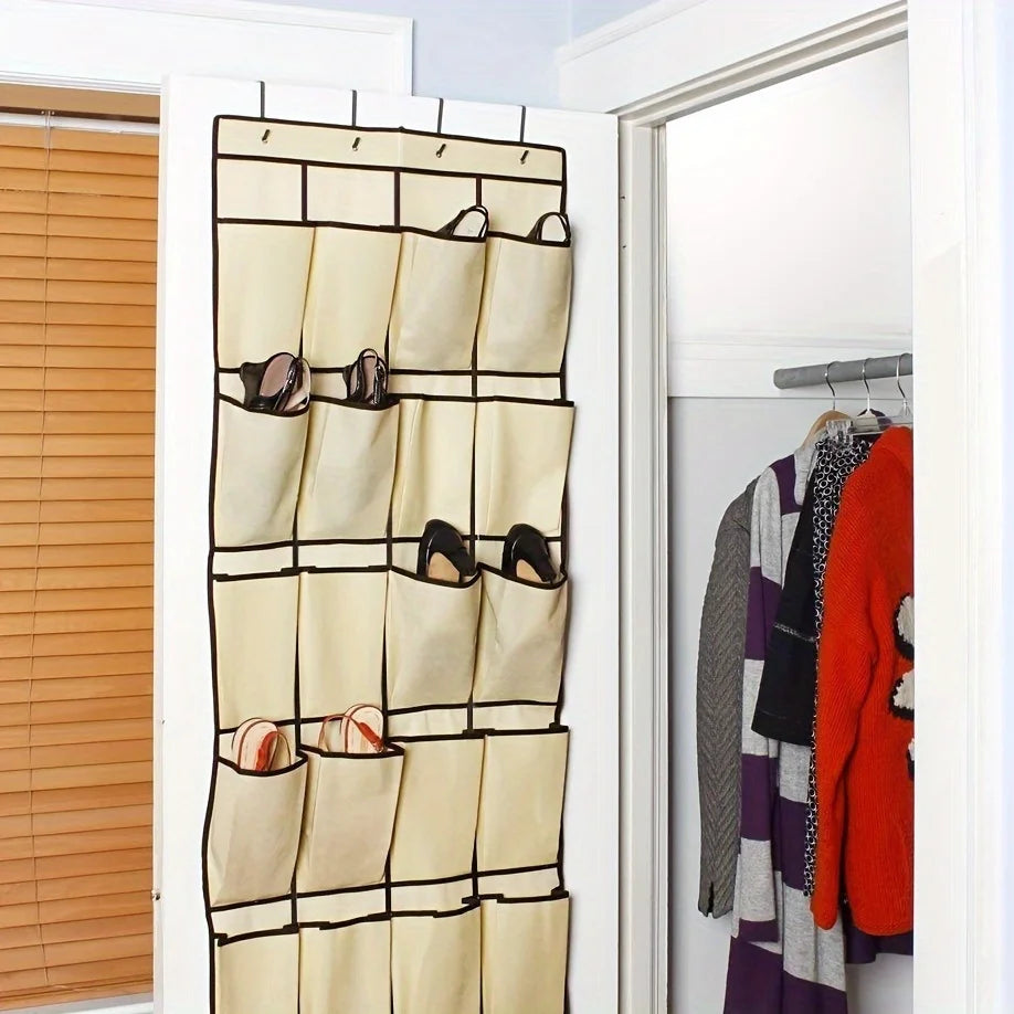 1pc Five-layer 20-grid Door Storage Hanging Bag, Shoe Storage Bag, Toy Storage Bag Qme