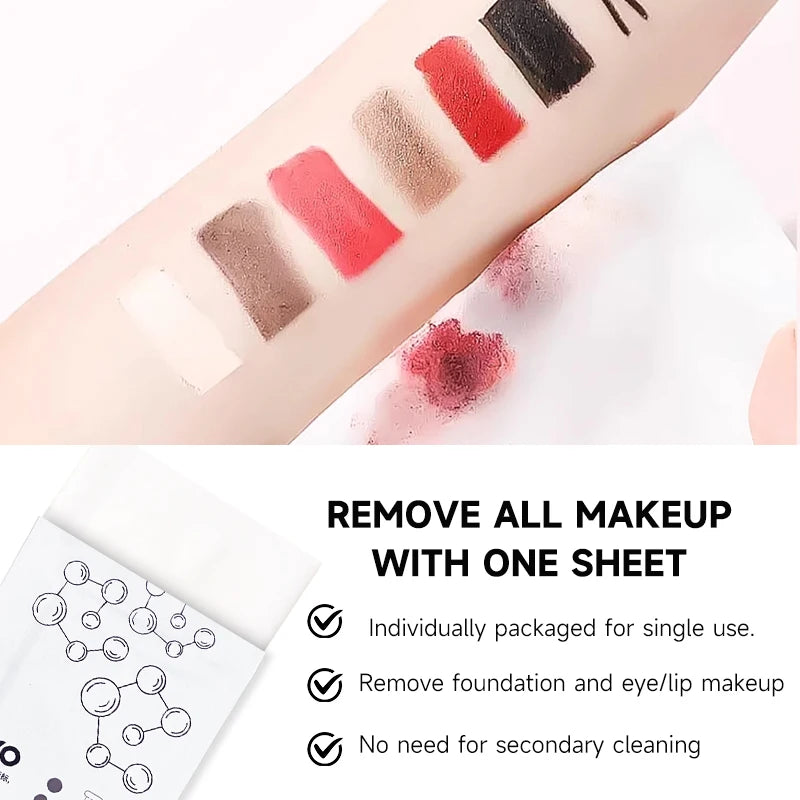 30pcs Of Makeup Remover Wipes For Face,Moisturizing&Gentle,Deep Cleansing Without Noresidue,Individually Packaged,Disposable Use Qme