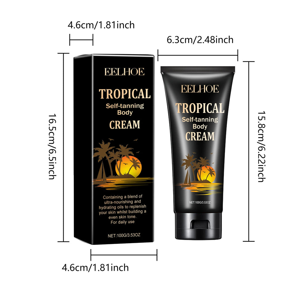 Body Self-Tanning Cream Self Tanner Quick Tanning Accelerator Body Natural Bronzer Dark Wheat Color Moisturizing Fake Tan Cream Qme
