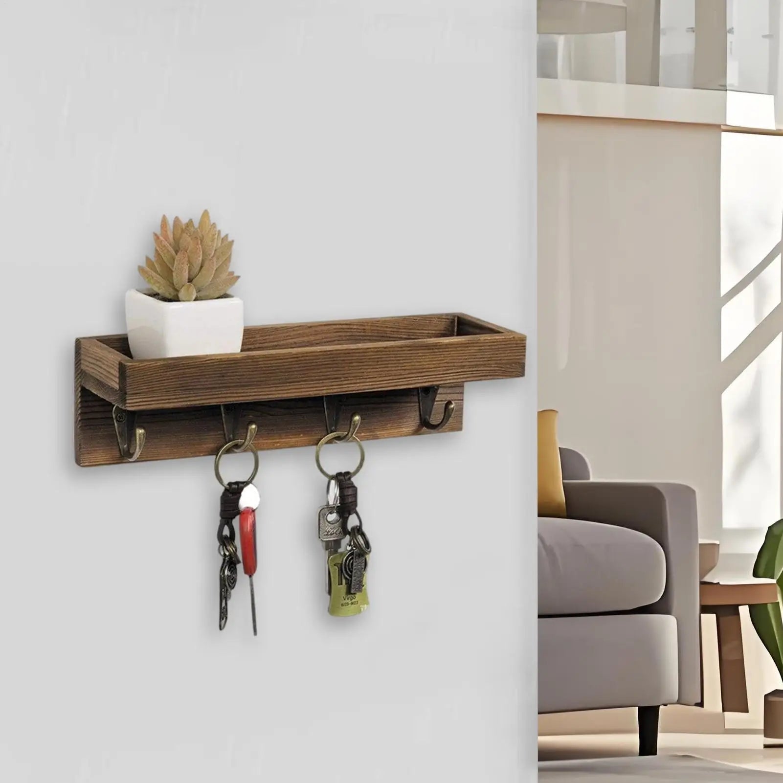 Shelves Room Wall Vintage Home Decor Storage Space Saving Mounted Qme