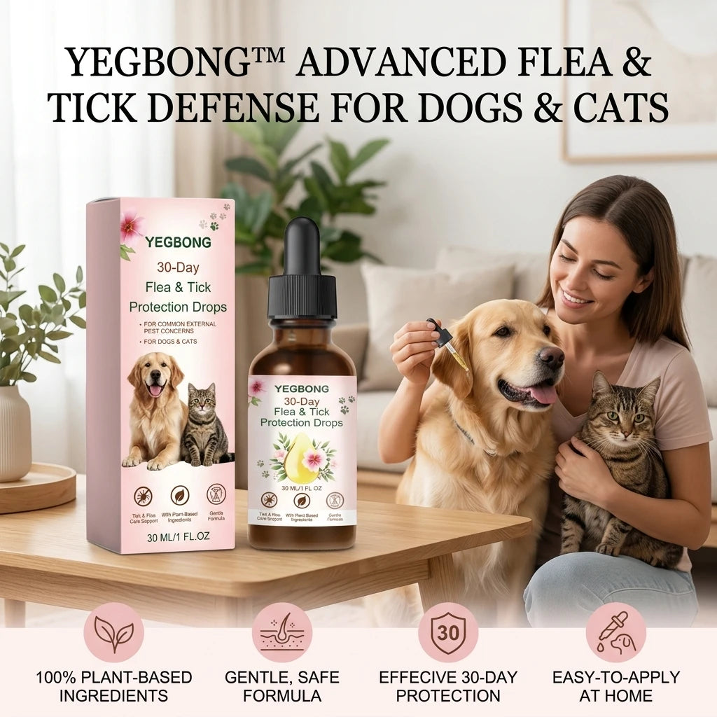 Pet Flea & Tick Removing Drop Cleaning Skin Repel Fleas & Mites Refreshing Long-Lasting Protection Gentle Pet Pest Repellent Oil Qme