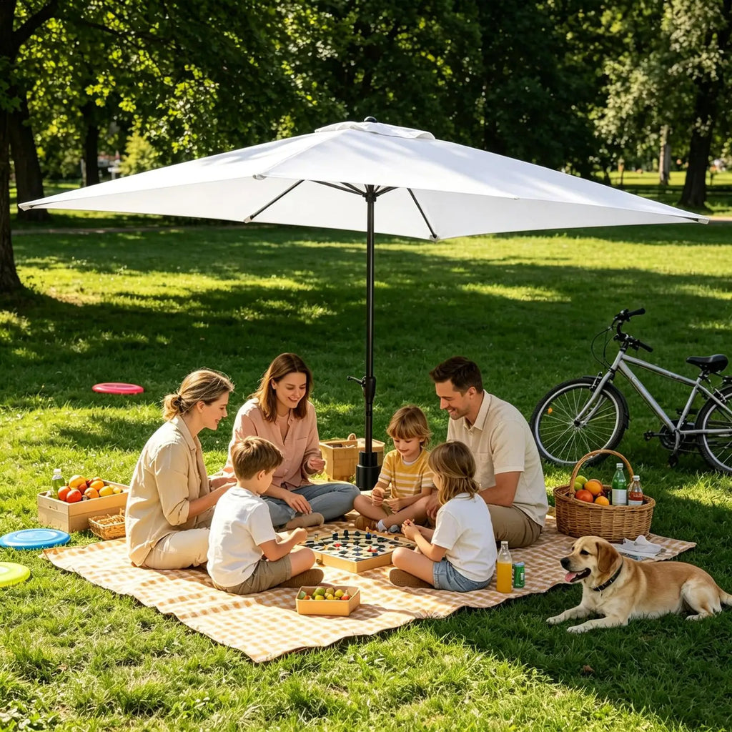 Rectangular Patio Umbrella 200x300cm UV-Resistant Rectangular Cover Patio Umbrella Fabric Replacement For Outdoor Deck Market Qme