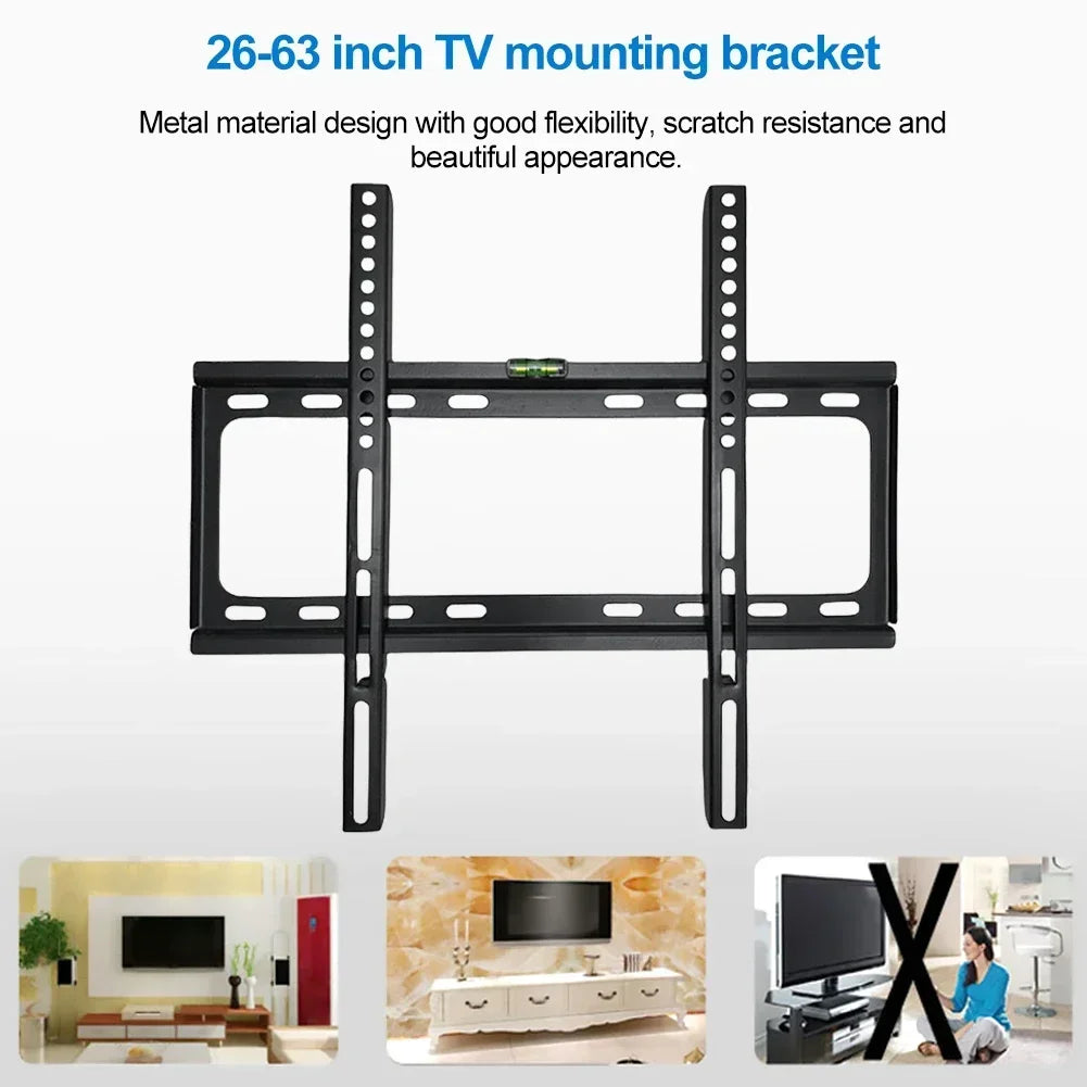 26-63inch TV Support Mount Adjustable Television Mounting Holder with Level Low Profile Flat TV Wall Mount for LCD LED Monitor Qme