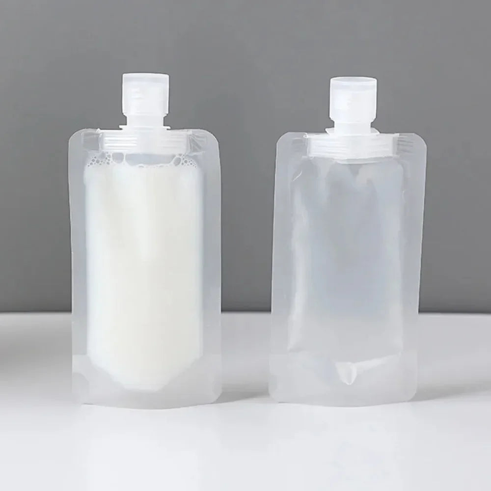 5Pcs Travel Empty Squeeze Bags Lotion Dispensing Bag Refillable Shampoo Toiletries Conditioner Liquid Cosmetic Storage Pouches Qme