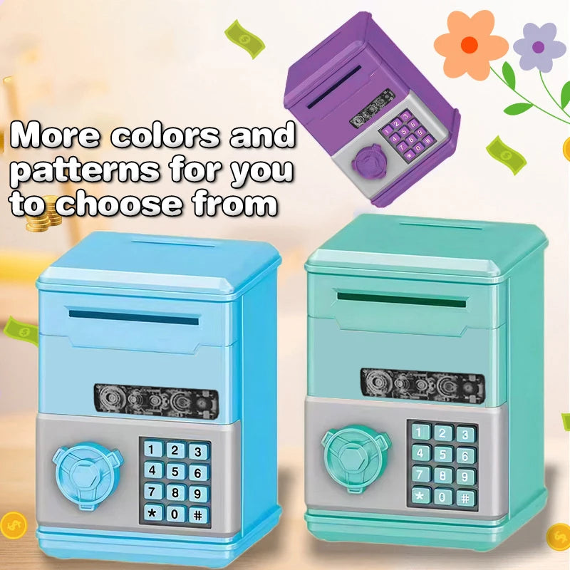 Automatic Mini Safe Coins Cash Saving Money Box Password Counter Code Qme