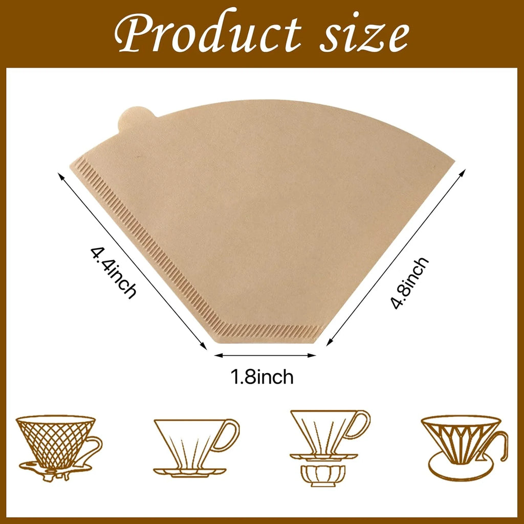4 Cone Coffee Filters 8-12 Cup Disposable Paper Pour Over Drip Maker Qme
