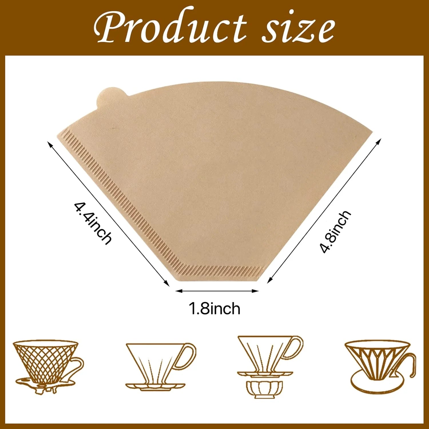 4 Cone Coffee Filters 8-12 Cup Disposable Paper Pour Over Drip Maker Qme
