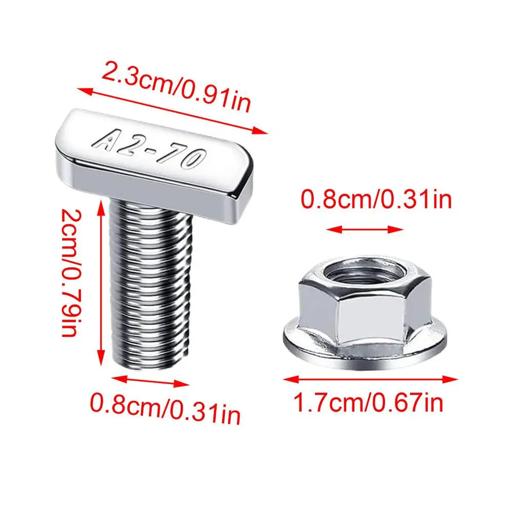 T-slot Bolts Stainless Steel T-shaped Hammer Head Screw Heavy-duty Qme China Mainland Silver 01