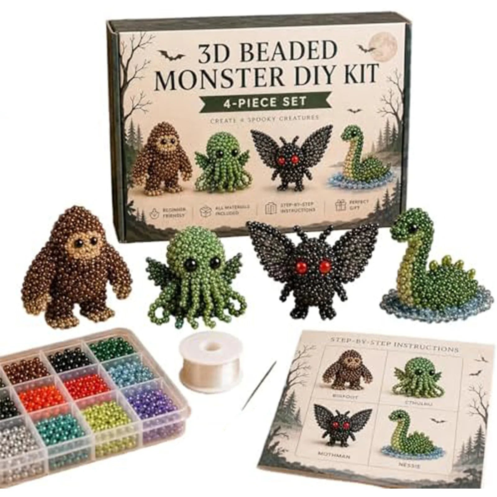 Diy Animal Beading Kit For Adults, Handmade Tiny 3d Beaded Animal Craft Kit, Cute Bead Set With Instructions For Creative Qme Style A set