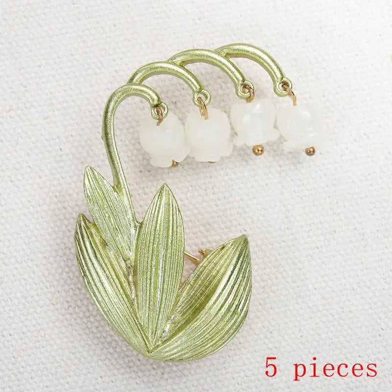 1/5Pcs Wedding Holiday Party Couple Gift Luxury Beautiful Fringe Tulip Flower Design Brooch For Men And Women Jewelry Accessory Qme 5 pieces