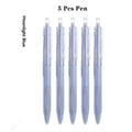 5 Pcs Gel Pen Ins Smooth Press Quick-drying 0.5mm Black Pen Ballpoint Pens School Supplies Stationery Qme Blue-5 pen black