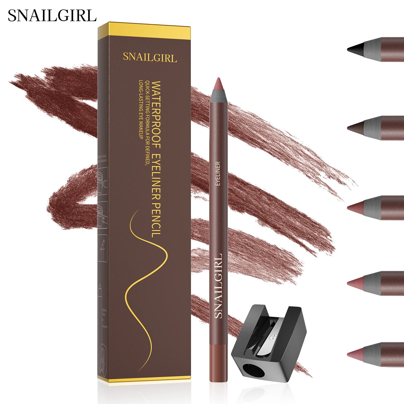 1Pc Eyebrow Pencils - Waterproof,Long-Lasting,Black, Gray, Dark Brown, Beginner-Friendly Eyebrow Pencils Qme
