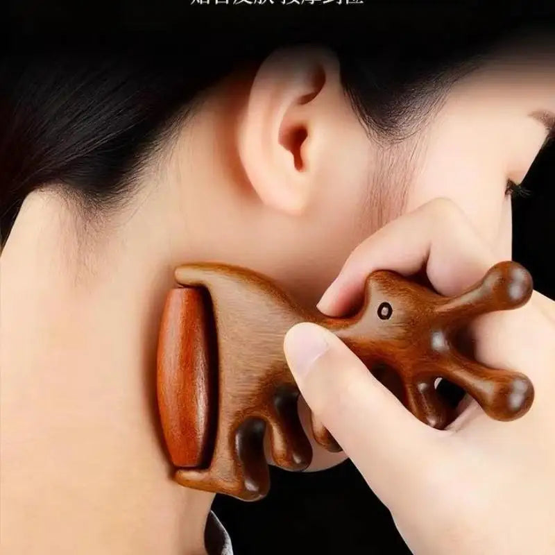 Wooden Massage Comb Head Meridian Scalp Combs Face Eye Shoulder Neck Qme